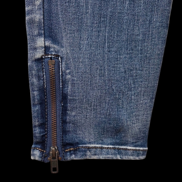 Cream Ankle Jeans With Zipper Accents Size 32 - Picture 2 of 9